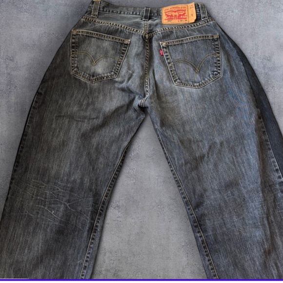 B Sides Lasso Levi's Dark Gray Denim Jeans VINTAGE BLACK Barrel - Picture 6 of 6